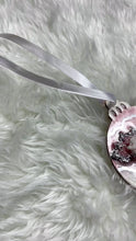 Load and play video in Gallery viewer, Geode Luxe Ornament - Single: Silver, White &amp; Pink
