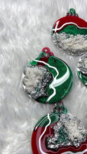 Load and play video in Gallery viewer, Luxe Geode Ornaments - 5 Count Set: Silver, Green &amp; Red
