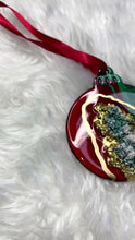 Load and play video in Gallery viewer, Luxe Geode Ornament - Single: Gold, Red &amp; Green
