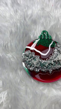 Load and play video in Gallery viewer, Luxe Geode Ornament - Single: Silver, Red &amp; Green
