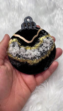 Load and play video in Gallery viewer, Luxe Geode Ornament - Single: Gold &amp; Black
