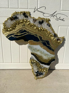 Custom Geode Canvas - Africa Shape